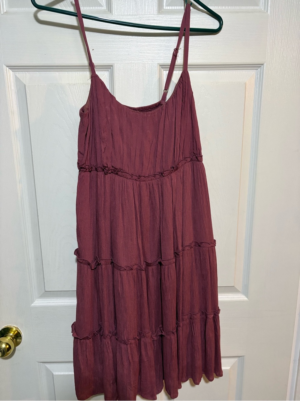 Lucky Brand Dusty Rose Tiered Spaghetti Strap Mini Dress